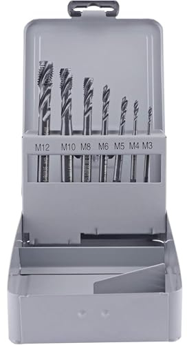 GSR PROFI Maschinengewindebohrer Satz M3 - M12, Gewindeschneider Set für Edelstähle DIN 371/376 HSSE-VAP, Sackloch, Grundloch, Gewindebohrer Set, Metallbohrer