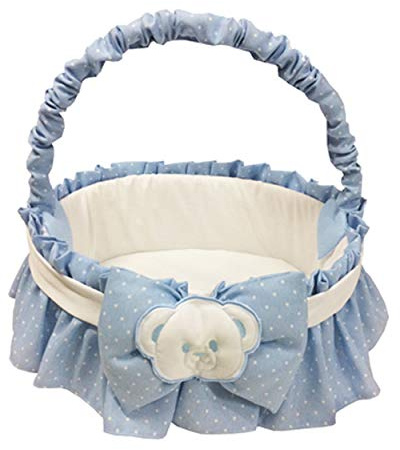 Fiocco Nascita Cesto Nascita Porta prodotti Azzurro Fiocco-Orsetto