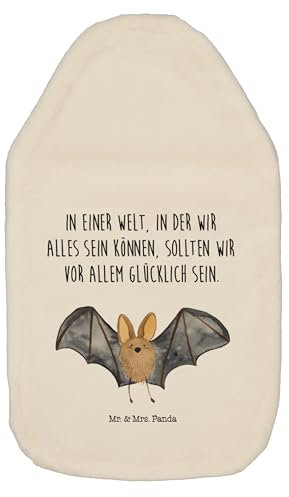 Mr. & Mrs. Panda Wärmflasche Fledermaus Flügel - Geschenk, Tiere, Kinderwärmflasche, Bettflasche, lustige Sprüche, Kleine Wärmflasche, Tiermotive,