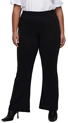 ONLY Carmakoma Damen Carpever Flared Pants JRS Hose, Schwarz, 50-52 Große Größen EU