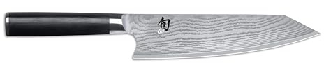KAI Shun Classic Kiritsuke 20 cm Klingenlänge - Damastmesser 32 Lagen VG MAX Kern - 61 (±1) HRC - Pakkaholzgriff - Made in Japan - japanisches Kochmesser Küchenmesser geschmiedet