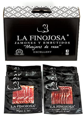 Paleta de Cebo Ibérica 50% Raza Ibérica Loncheada - Pack 20 Sobres de 100 g - Mínimo 20 Meses de Curación - Paletilla de Jamón de Raza Ibérica - Aroma Agradable e Intenso - La Finojosa
