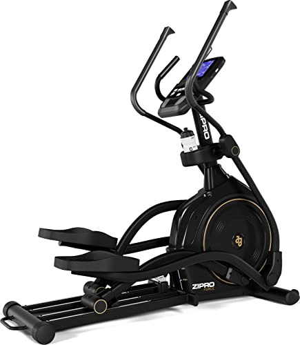 Zipro Crosstrainer Force Gold, Ellipsentrainer bis zu 150 kg, Crosstrainer für Zuhause, Cardio Trainingsgerät, Exercise Machines, Heimtrainer, 32 Widerstandsstufen