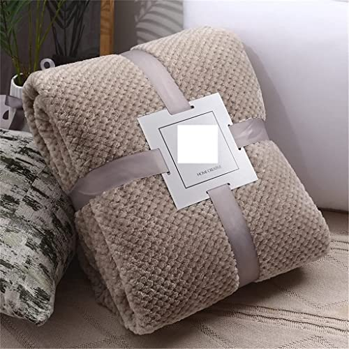 REJOON Flanell-Tagesdecke, Sofa, Decke, Fleece, Mesh, tragbar, Auto, Reiseabdeckung, Geschenk (Color : Gray, Size : 150x200cm)