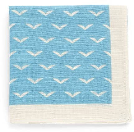 Topdrawer Japanese Handkerchief, 100% Cotton, Bird Pattern, Sky Blue