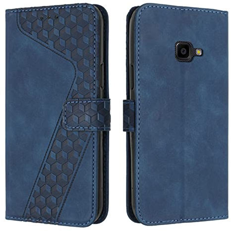 OKZone Kompatibel mit Samsung Galaxy Xcover 4/4S Hülle, Handyhülle Samsung Xcover 4/4S, PU Leder Tasche Wallet Schutzhülle Flip Cover Klappbar Brieftasche Etui mit Kartenfach TPU Lederhülle (Blau)