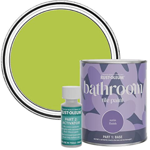 Rust-Oleum Green Water-Resistant Bathroom Tile Paint in Satin Finish - Key Lime 750ml