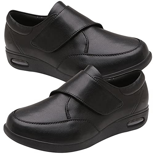 Zapatos Especiales para Juanetes de Mujer Pie Diabetico Zapatos de Osteoartritis Sandalias Anchas para Hombre Sneaker Casuales Zapatillas de Deporte Hechas EN ESPAÑA,Negro,39 EU