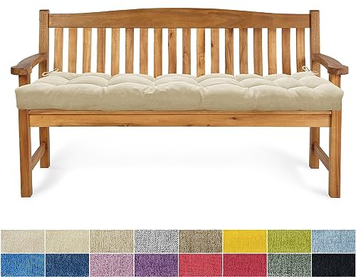 PHUSTJKL Bankauflage Bankkissen 140X45X6CM Sitzkissen für Bank rutschfeste Bankpolster Gartenbankkissen Rückenkissen Schaukel Stuhlkissen für Outdoor/Indoor Gartenmöbel Terrasse-Cremefarben