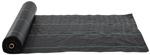 Outsunny Malla Antihierbas Malla Antimaleza 2x100 m Malla Geotextil 60 g/m² para Control de Malezas y Malas Hierbas de Jardín Rollo de Malla Antimaleza Negro