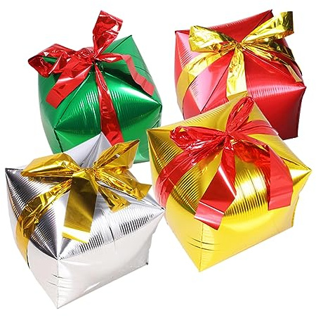 Toyvian Caja De Globos De Aluminio De 4 Piezas Para Fiestas Navideñas Con Diseño Seguro A Prueba De Fugas