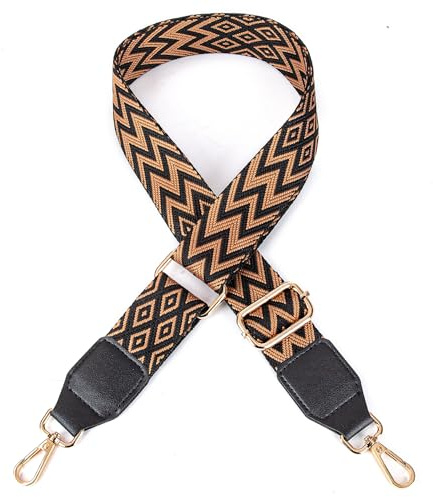 Correa Bolso De 3,8cm De Ancho, Ajustable Repuesto Correa Bolso Bandolera para Mujer y Hombre，Correa de Hombro para Bolsos Billeteras, Bolsos de Computadora,Marrón/Negro（80-140cm）