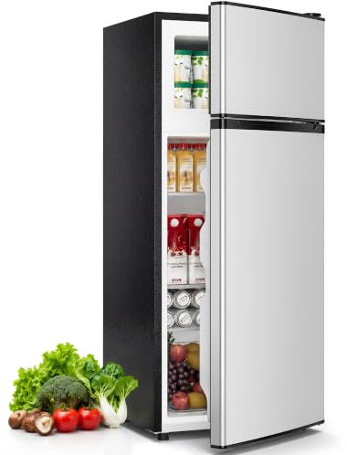 Tehanld 4.5 Cu.Ft Mini Fridge Freezer for Dorm/Office, 2-Door, Quiet