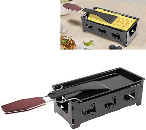 Fornello Portatile per Vassoio da Forno per Raclette Rotaster, Non Aderente, con Strumento per Grigliare con Manico in Legno