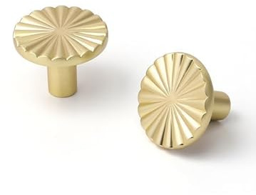 SORWDUERM 2P Stück Gold Schrank Knöpfe Küche Solide Runde Kommode Schublade Knöpfe Einfache Schrank Hardware für Schrank Schublade zieht Zink Legierung Möbelknöpfe
