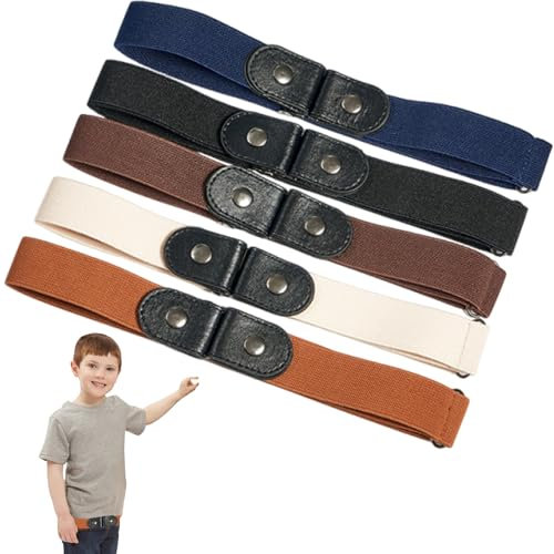 Ksvaye 5 Stück Elastische Gürtel Kinder Kindergürtel Jungen,50cm-80cmEinstellbarer Kindergürtel Ohne Schnalle für 2-15 Jahre für Jungen Mädchen Jeans Shorts Hosen Kleid