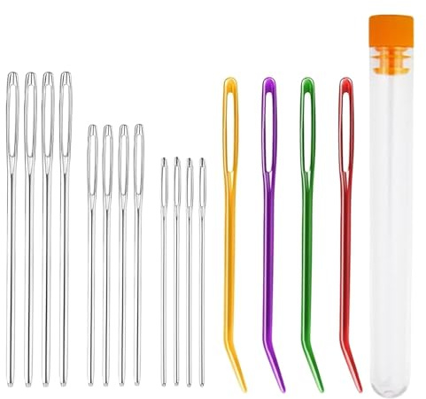 Large Eye Blunt Needles 16 Pcs Darning Needle, Darning Needles for Wool, Crochet Needles, Tapestry Needle, Wool Needles for Sewing Up Knitting for Crochet DIY Crafts