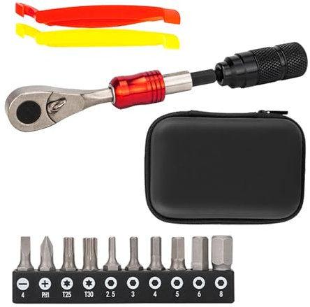 Aurgiarme Juego de llaves de carraca portátiles de 72 dientes para bicicleta, herramienta de reparación de mano, accesorios de ciclismo