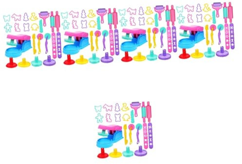 JOINPAYA 5 Sätze Kindergeburtstags Mitgebsel Easy Putz Teigwarenmaschine Knetwerkzeug-set Bausatz Nudelholz Modelliermasseform Tonform Formpresse Plastik 22 Stück * 5
