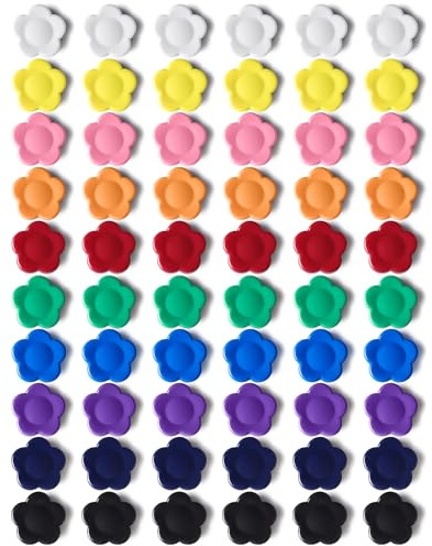 PYJLBX Calamite Frigorifero, 60 Pezzi 10 Colori Girasole Mini Calamite Potenti Magneti per Lavagna Magnetica, Magnete Potente Calamite Piccole, Calamita Frigo Decorativi per Ufficio, Scuola, Cucina
