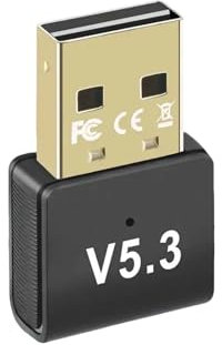 USB Bluetooth 5.3 Adapter, 20m Range, Multi-Device Support, Windows Compatible, Black/White