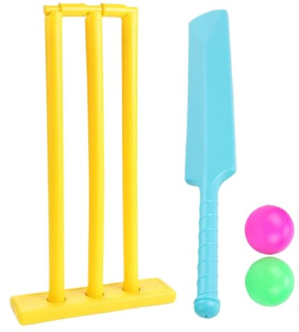 HoveeLuty Cricket-Set für Kinder, Cricket-Kit mit ABS-Cricketschläger, Stümpfen, 2 Bällen, Eltern-Kind-Interaktionsspiel für Garten, Strand, Zuhause, Ausrüstung für Kinder ab 3 Jahren, Cric