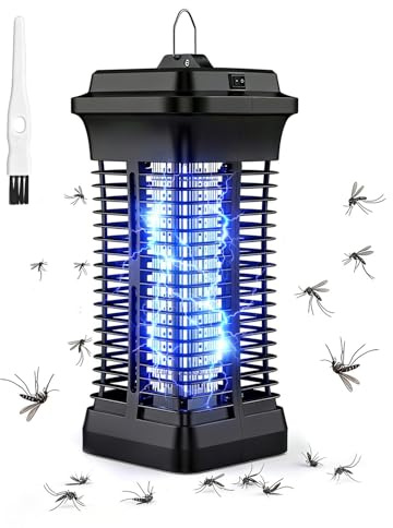 Molxss Lampe Anti Moustique Électrique 4200V, Zappeur d'Insectes UV, Tue Mouche Électrique Intérieur et Extérieur, Piège à Moustiques Étanche IPX4 avec Crochet de Suspension pour Jardin, Terrasse