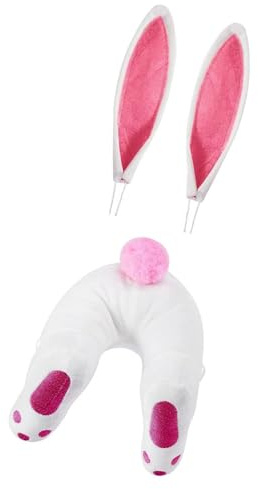 Cnrfeoap Ghirlanda di conigli in stoffa con orecchie e orecchie da appendere alla parete e alla porta, decorazione per feste, Pasqua, primavera, celebrazione, ornamento elegante per ghirlanda da porta