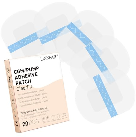LINKFAR Wasserfeste Fixierpflaster für CGM-Sensoren, 20 Stück | Universell für CGM-Sensoren und Patch-Pumpen, geeignet für Medtrum Nano 200U/300U, A6, Omnipod 5 und EasyPatch