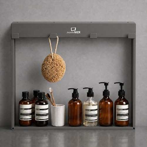 ShowerNIZR Étagère de douche Granite Grey, acier inoxydable