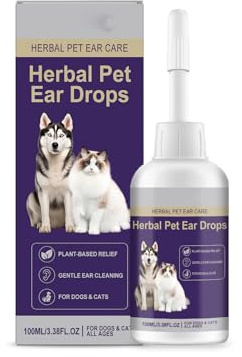 Líquido Para El Cuidado De Oídos Des Perro,Limpia Suave Y Eficaz, Gotas para Limpieza Profunda de Oídos,Canales Cómodos y Saludables,100ML