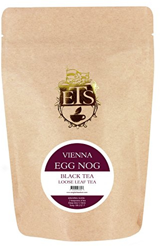 English Tea Store Vienna Egg Nog Flavored Black Tea Pouches - 16oz | Loose Leaf Holiday Spice Blend | Rich Black Tea with Caramel and Ginger Notes | Seasonal Dessert Tea | Great with Milk or Rum