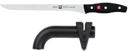 Zwilling Twin Pollux Schinkenmesser + Messerschärfer, Edelstahl, 85 cm, Klassisch, Gerader Rücken, Wiederverwendbar