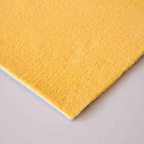 Steffensmeier Velours Teppichboden Verona Meterware | Auslegware für Kinderzimmer Wohnzimmer Schlafzimmer | Gelb, Größe: 300x300 cm