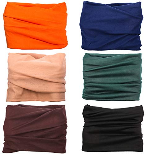 GESTAND 6 Stück Schlauchschal Nahtlose Mundschutz Atmungsaktiv Gesichtsmaske Multifunktionstuch Bandana Neckwarmer Loop Schal Laufschal Staubschutz für Herren Damen