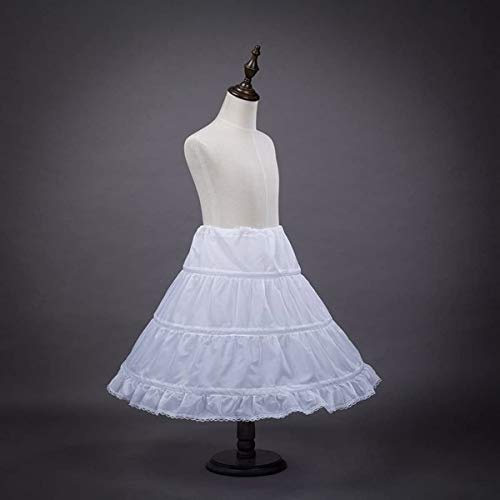 Jieddey Mädchen Petticoat,3 Reifen Reifrock Krinoline Röcke & Skorts Petticoat Tutu Rock Kinder Unterrock Brautkleid für Brautjungfer Hochzeitsfeier 3-15 Jahre