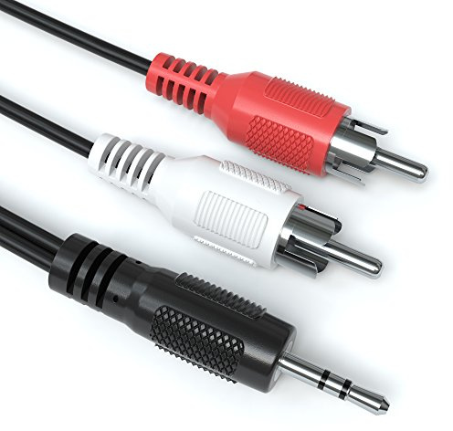 JAMEGA - 15m Cinch Audio Kabel Stereo 3,5mm Klinke (Aux) auf 2 x Cinch Y Splitter Chinch Kabel Koaxialkabel Klinkenkabel für Verstärker, Stereoanlagen, Hifi Anlagen uvm.