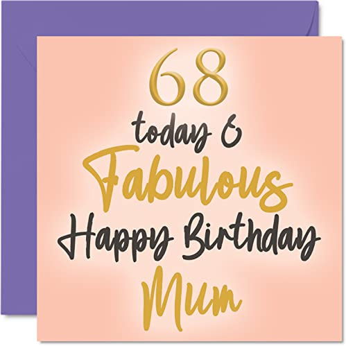 Stuff4 Geburtstagskarte zum 68. Geburtstag für Mama, 68 Today Fabulous | Geburtstagskarte für Mama von Tochter Sohn Mutter-Geburtstagsgeschenke 145 mm schöne Grußkarten Geschenk für Mama Mutter