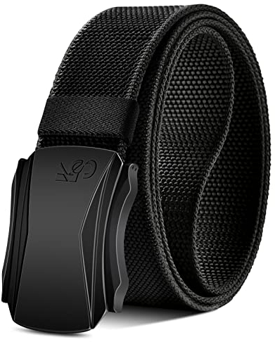 KEMISANT Taktischer Gürtel, Gürtel Herren Militär Wandern Arbeitsgürtel Koppelgürtel 38mm,Schnellverschluss Metallschnalle(Schwarz-115cm/34-38 taille verstellbar)