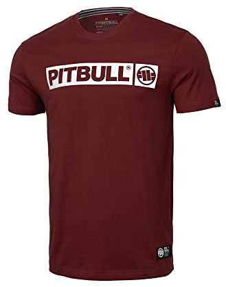 PITBULL - T-Shirt Homme, T-Shirt à Manches Courtes pour Homme, T Shirt Homme Classique Coupe Régulière, Tee Shirt Homme Coton Hilltop, T-Shirts Homme Manche Courte - S, Vin Rouge