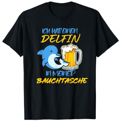 Delfin in meiner Bauchtasche Party Outfit Sommer Mallorca T-Shirt