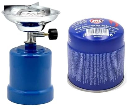 UBOON Hornillo de Camping con Gas y Cartucho Universal de 190 gr: Tu Compañero Perfecto para Cocina al Aire Libre