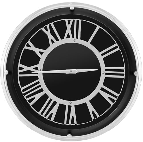 COSTWAY Wanduhr ohne Tickgeräusche, große Funkuhr modern für Wohnzimmer, Büro, Schlafzimmer (45 x 45 x 14 cm)
