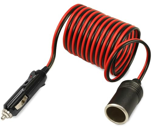 OcioDual Zigarettenanzünder Verlängerung 3 Meter, 12v Steckdose, Autozubehör, 12v Verlängerungskabel, Zigarettenanzünder Stecker, Stromverlängerungskabel, Steckdosenverlängerung
