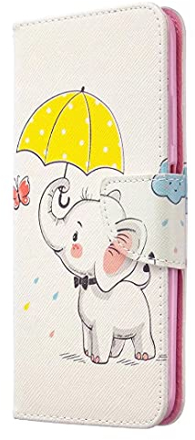 Ufgoszvp Hülle Case Kompatible für Samsung Galaxy A55 Leder Tasche Handyhülle Flip Cover Schutzhülle Lederhülle Skin Ständer Schale Handytasche Bumper Magnetverschluss Klappbar Ledertasche Elefant