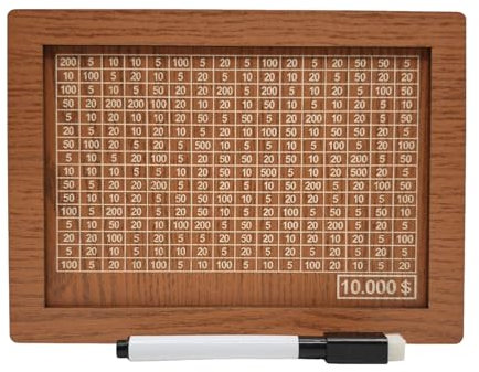 Caja de almacenamiento de dinero de madera con marcador de contador vintage, números de destino, moneda, efectivo, contenedor de ahorro E