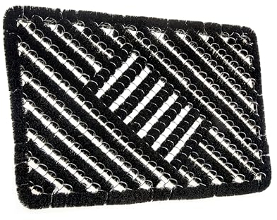 Hanse Home Grid Brushes Fußmatte Kokos und Gummi 45x75cm – rutschfeste Schmutzfangmatte für Innen und Außen, Fußabtreter mit Kokosbürsten Türmatte Wetterfest Schmutzabtreter Outdoor – Schwarz