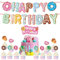 Ciambella Cupcake Toppers,14 PCS Ciambelle Decorazioni per Cupcake e Striscioni,Ciambelle Decorazioni per Torte,Donuts Party Compleanno Supplies per Ragazzi Ragazze Compleanno