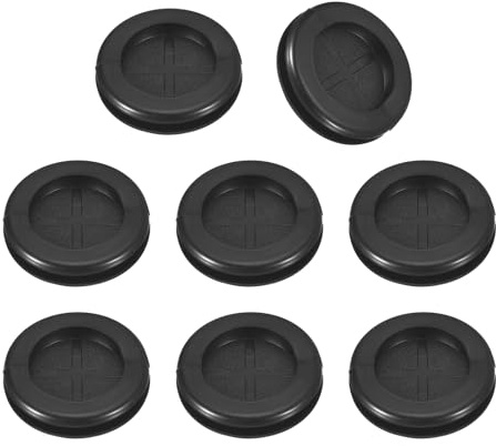 sourcing map 12Pcs Rubber Grommets 1 (25mm) Drill Hole, 3/4 (20mm) ID Double Sided Hole Plugs Ring Gasket for Firewall Cable Wire Protecting, Black