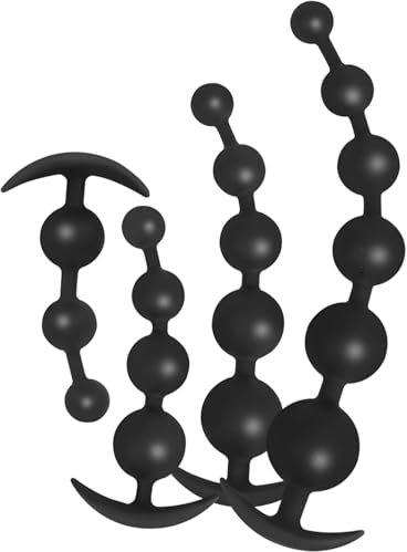 3/4/5/6 Kugeln Silikon Analkugeln Buttplug, Weiche Analplug Analkette Extrem Sex Anal Beads Extra Lang Anal Dildo Groß Butt Plug Anal Sexspielzeug Dilatator für Männer Frauen,Schwarz,S